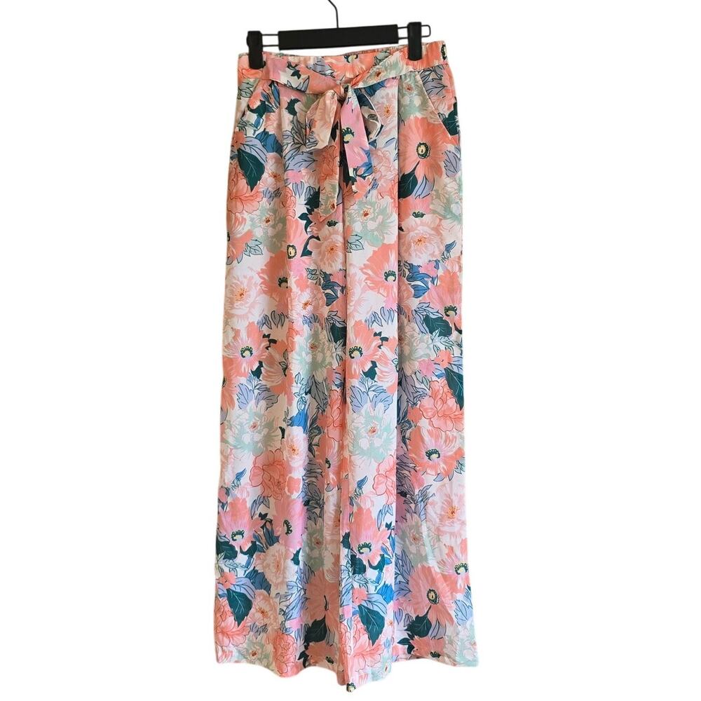 Kilky Paris floral wide leg palazzo pants nwt size small